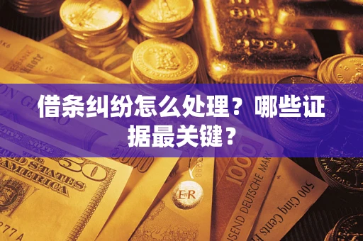 济南借条纠纷怎么处理？哪些证据最关键？