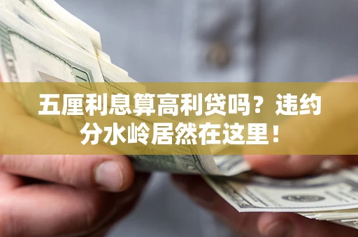 济南五厘利息算高利贷吗？违约分水岭居然在这里！